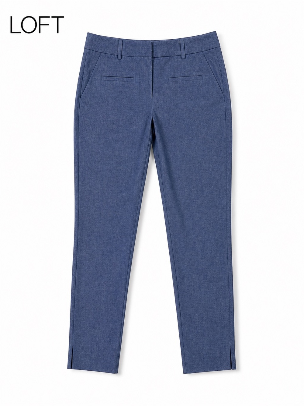 LOFT Women’s Blue Textured Tailored Dress Pants Size 0 Straight Leg